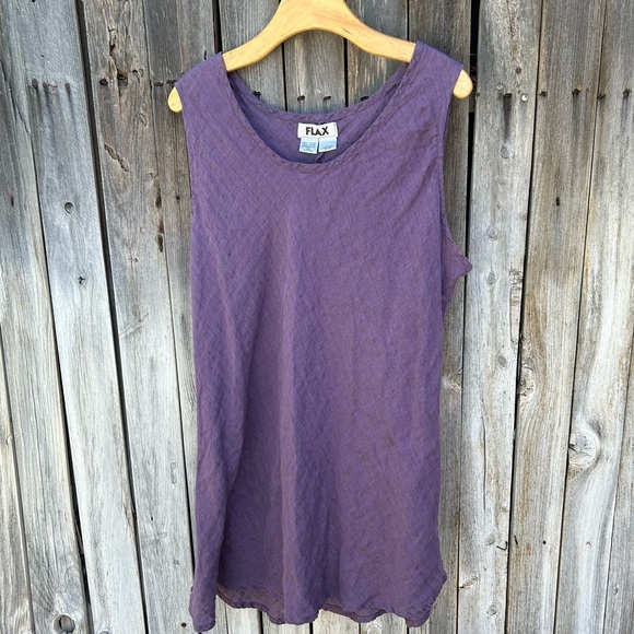 Flax Dresses & Skirts - Flax Sleeveless Tunic Top Dress Linen Purple 3X